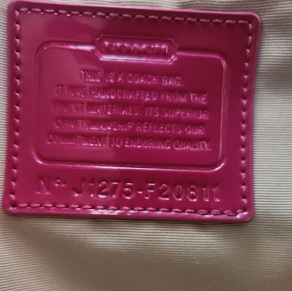 Coach Brown and Pink Floral Shoulder Bag - Picture 6 of 9